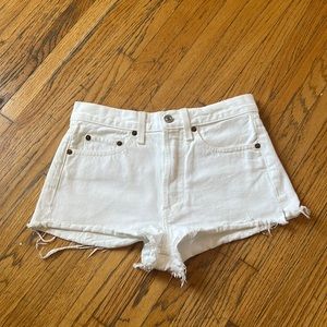 Re/Done Originals White Denim Short